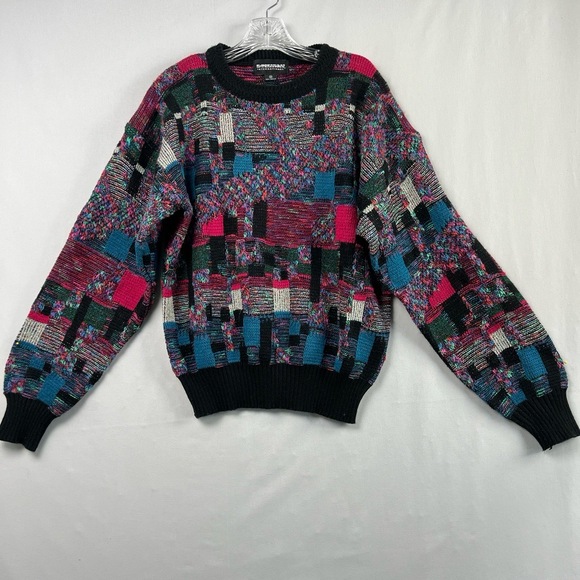 Vintage 90s Expressions International Sweater Mens Medium Crewneck Textured - Picture 1 of 12